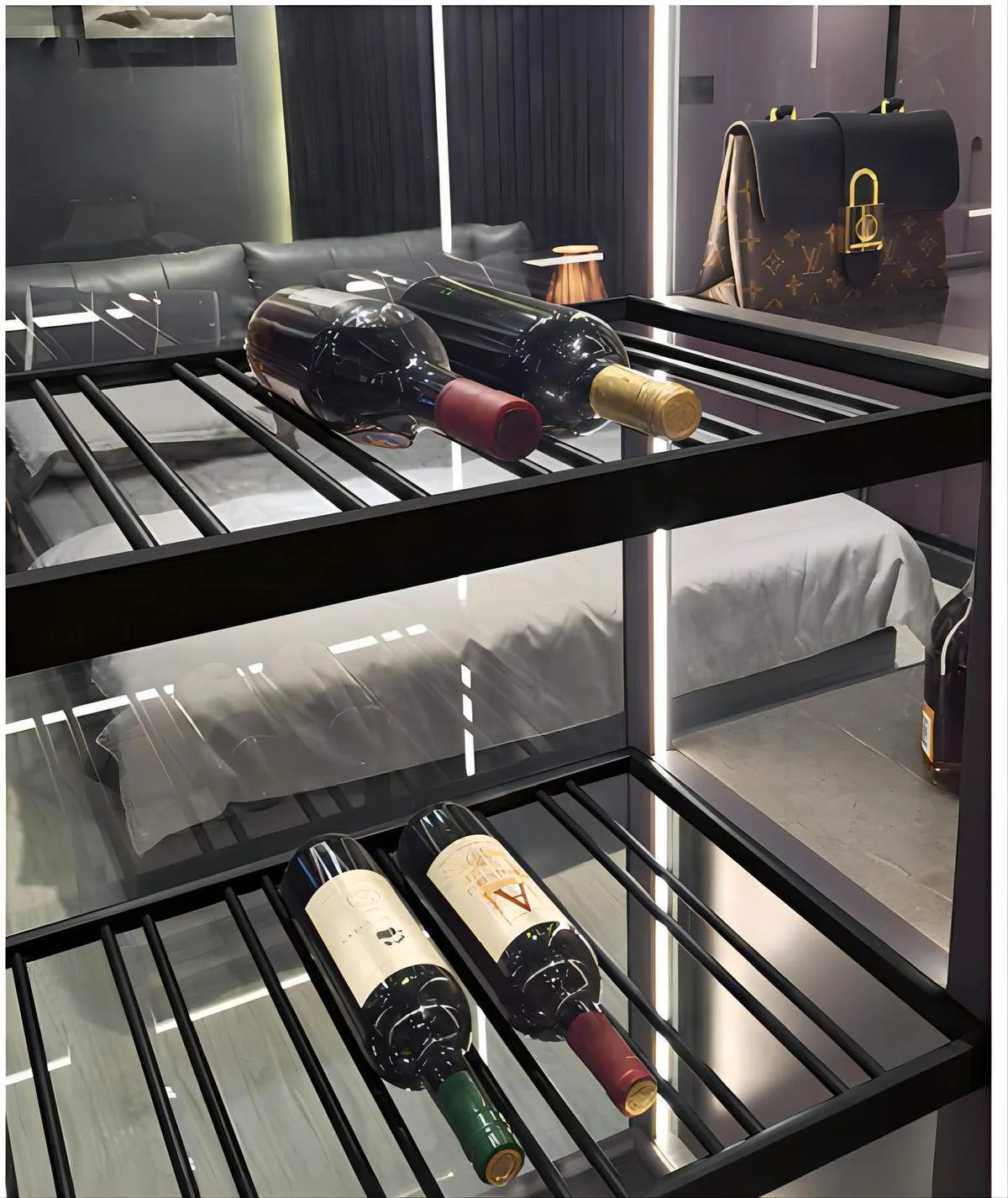 全铝客厅展示柜设计-整墙收纳与展示